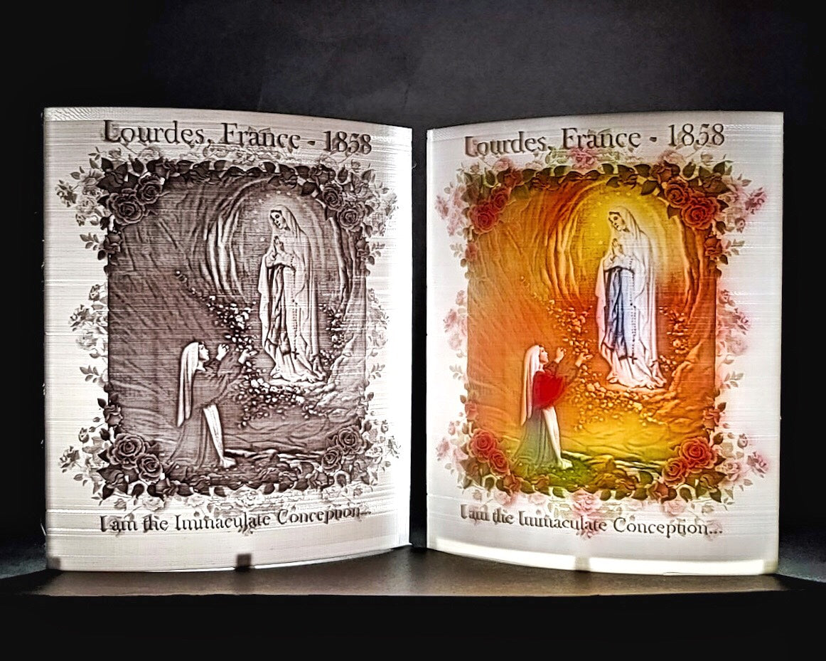 Our Lady Of Lourdes Lithophane Night Light Art (light included)