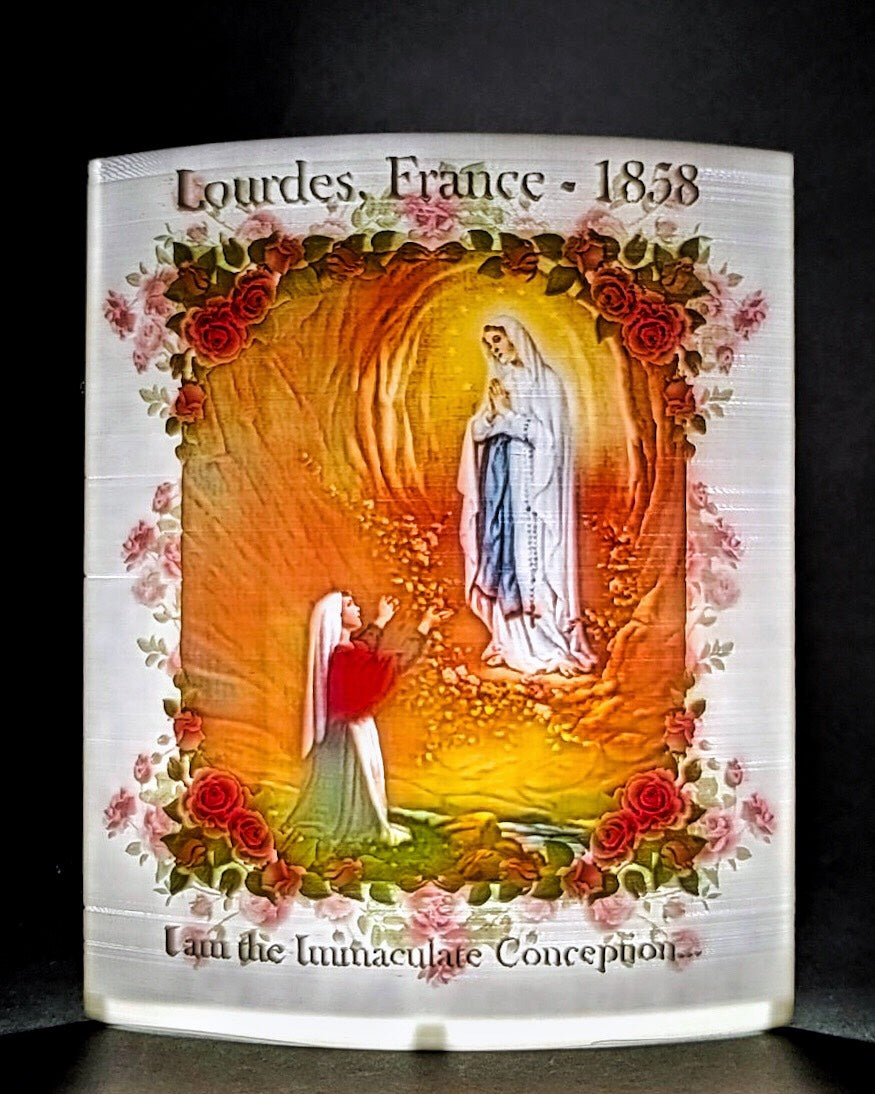 Our Lady Of Lourdes Lithophane Night Light Art (light included)