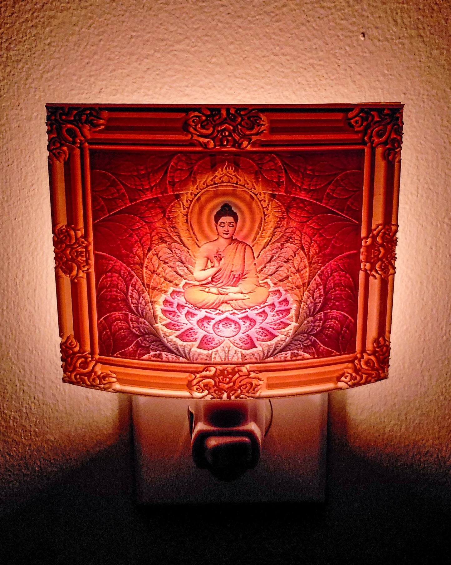 Buddha with Lotus Flower Lithophane LED Night Light Art