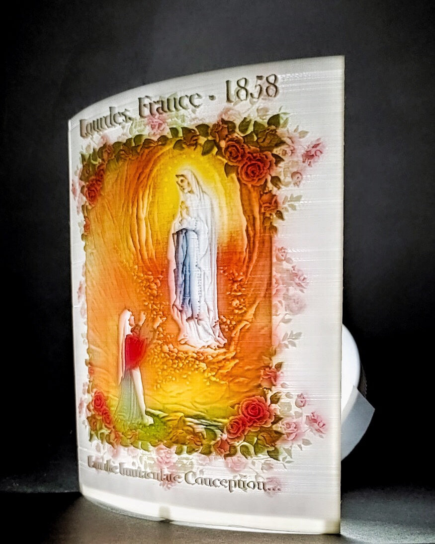 Our Lady Of Lourdes Lithophane Night Light Art (light included)
